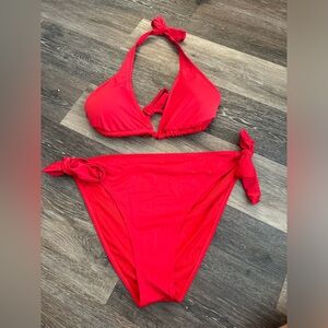 Red triangle bikini